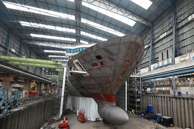 &copy; Reuters. FILE PHOTO: The interior of luxury shipbuilder Meyer Werft is seen on the day of the visit of German Chancellor Olaf Scholz (not pictured), in Papenburg, Germany, August 22, 2024. REUTERS/Carmen Jaspersen/File Photo