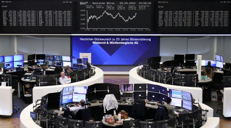 &copy; Reuters. Il grafico del DAX, l'indice dei prezzi delle azioni tedesche, è raffigurato alla borsa di Francoforte, Germania, 9 settembre 2024. REUTERS/Staff