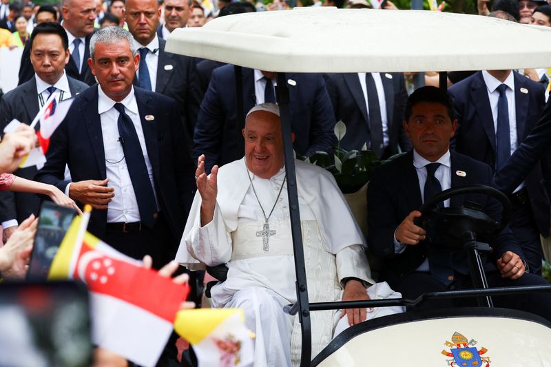 &copy; Reuters. Papa Francisco chega à Cingapura para visita oficialn11/09/2024 REUTERS/Edgar Su