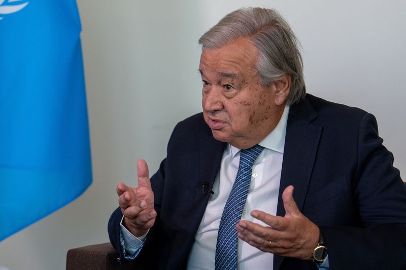 &copy; Reuters. Secretário-geral da ONU, António Guterres, dá entrevista à Reutersn11/09/2024nREUTERS/David 'Dee' Delgado