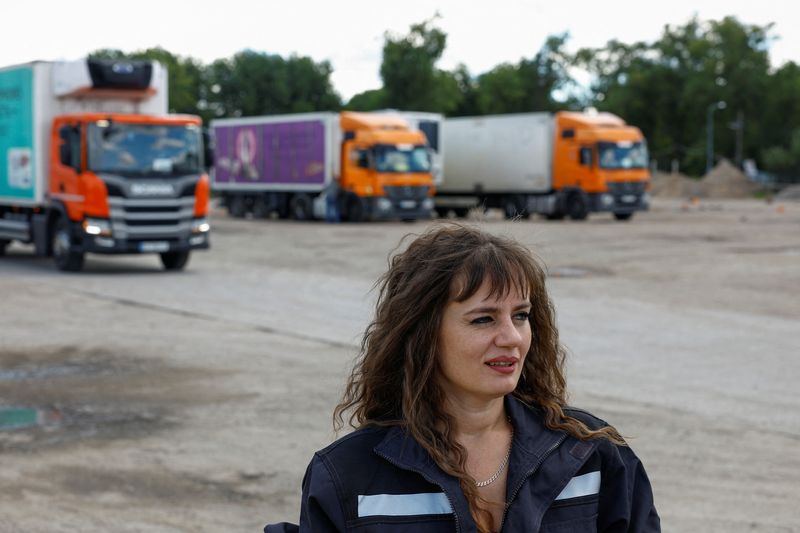 &copy; Reuters. Truck driver Liliia Shulha speack during an interview with Reuters, amid Russia's attack on Ukraine, in the village of Trebukhiv, Kyiv region, Ukraine August 13, 2024. REUTERS/Valentyn Ogirenko