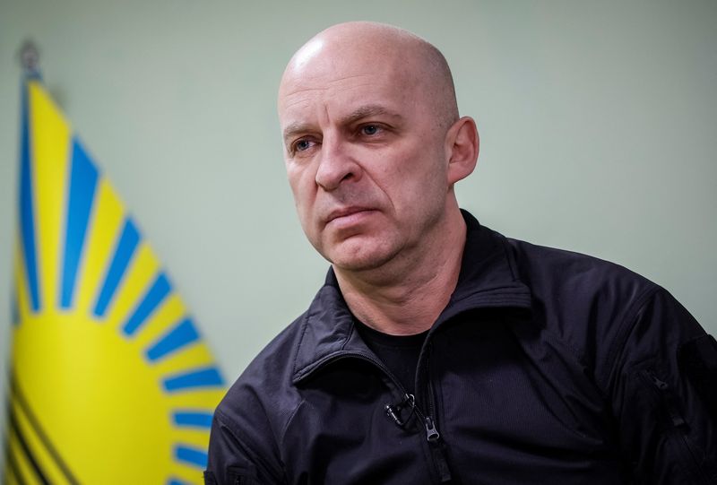 © Reuters. FILE PHOTO: Vadym Filashkin, head of the Donetsk Regional Military Administration, attends an interview with Reuters, amid Russia's attack on Ukraine, in an undisclosed location in Donetsk region, Ukraine February 2, 2024. REUTERS/Alina Smutko/File Photo