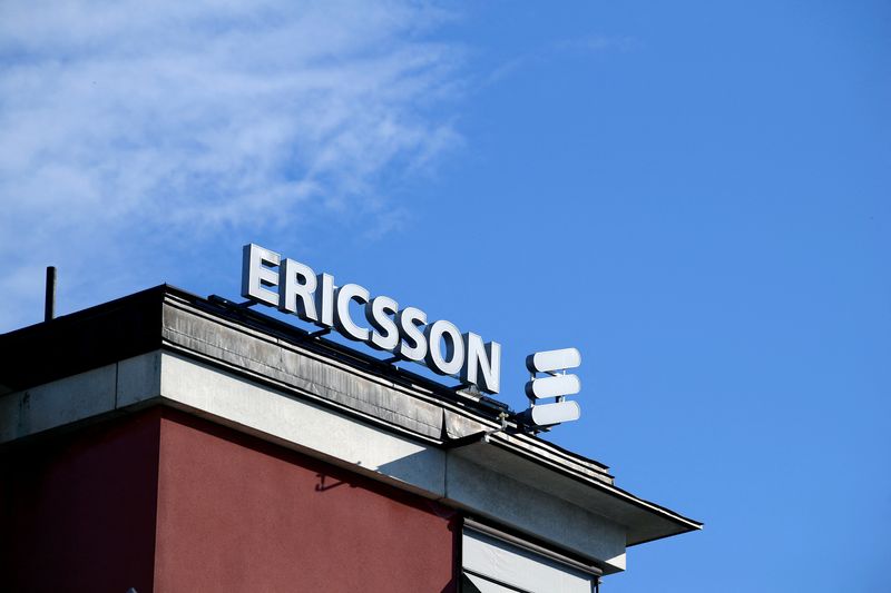 &copy; Reuters. FILE PHOTO: Ericsson logo is displayed on the company's headquarters building in Stockholm, Sweden July 12, 2024.   TT News Agency/Mikaela Landestrom via REUTERS/File Photo