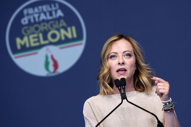 &copy; Reuters. Primeira-ministra italiana, Giorgia Melonin01/06/2024nREUTERS/Guglielmo Mangiapane