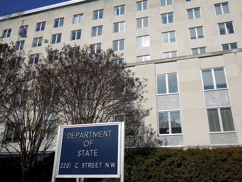 &copy; Reuters. FILE PHOTO: The State Department Building is pictured in Washington, U.S., January 26, 2017. REUTERS/Joshua Roberts/File Photo