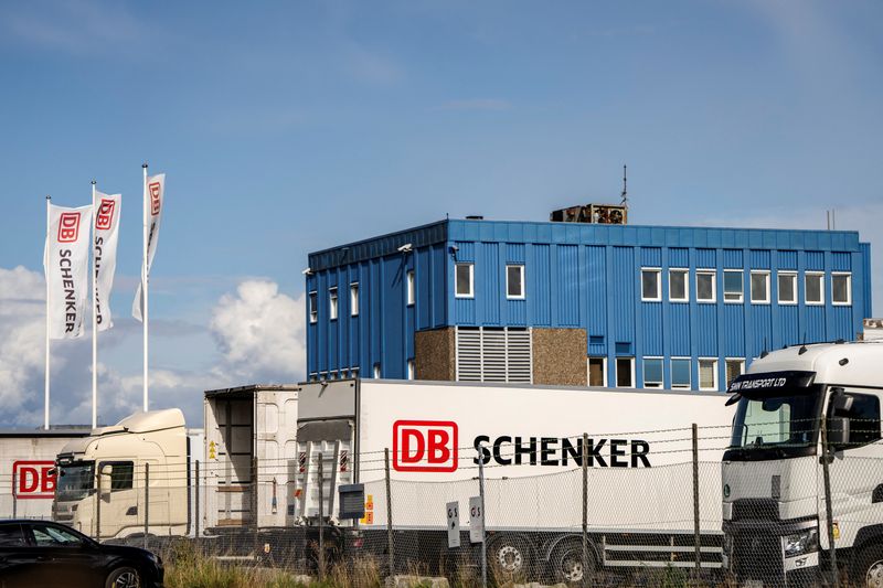 © Reuters. FILE PHOTO: A view of the Logistics center of transport company DB Schenker in Hvidovre, Denmark, September 12, 2024. Ritzau Scanpix/via REUTERS/File Photo