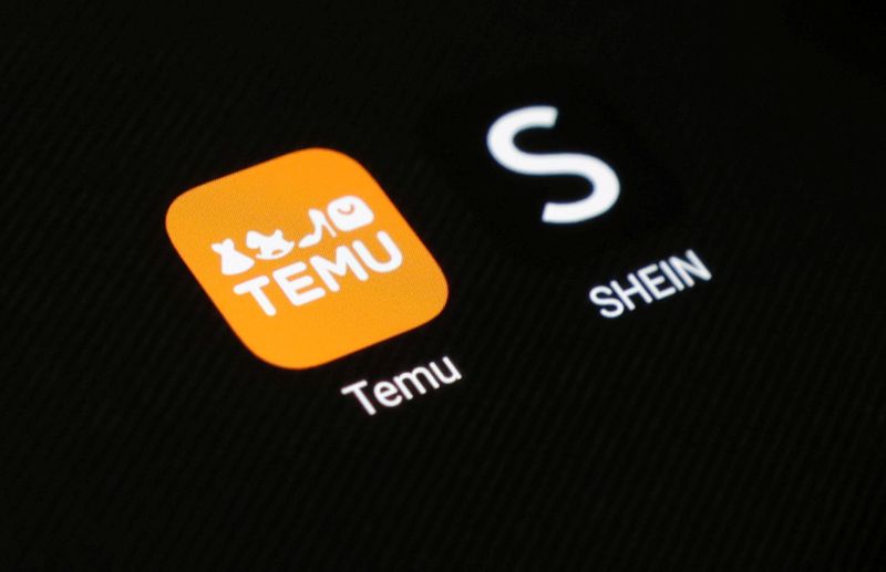 &copy; Reuters. Shein and Temu app icons are seen in this illustration taken August 22, 2024. REUTERS/Dado Ruvic/Illustration/File Photo