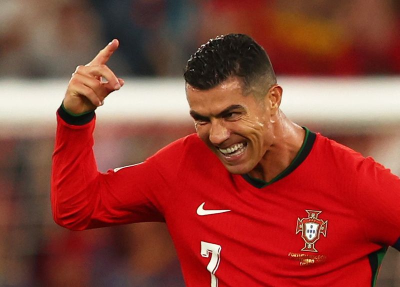 &copy; Reuters. Cristiano Ronaldo celebra gol por Portugaln 8/9/2024   REUTERS/Pedro Nunes