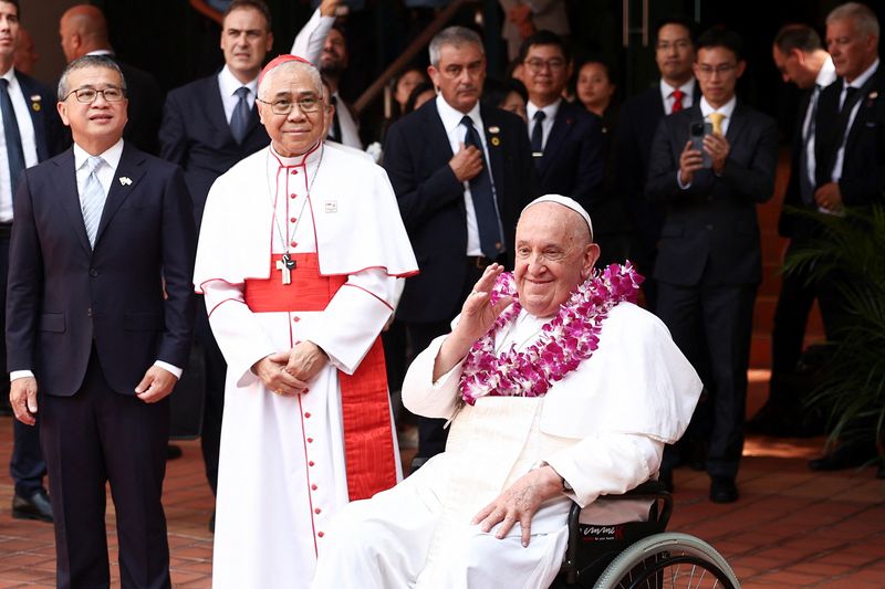 &copy; Reuters. Papa Francisco durante reunião interreligiosa em Cingapuran13/09/2024 REUTERS/Guglielmo Mangiapane