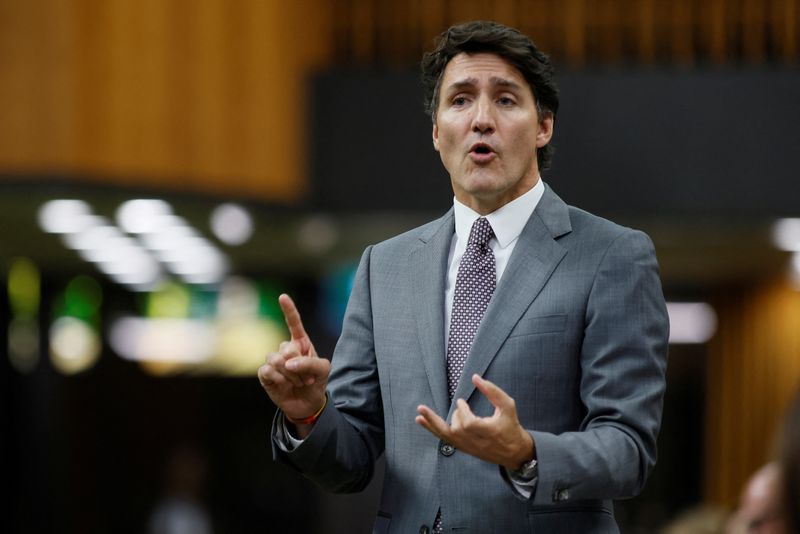 © Reuters. Canada's Prime Minister Justin Trudeau speaks during Question Period in the House of Commons on Parliament Hill in Ottawa, Ontario, Canada September 16, 2024. REUTERS/Blair Gable