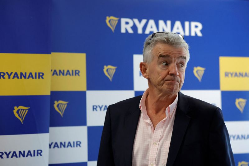 &copy; Reuters. Ryanair Chief Executive Michael O'Leary reacts during a press conference after the airline's annual general meeting, in Dublin, Ireland, September 12, 2024. REUTERS/Clodagh Kilcoyne/File Photo