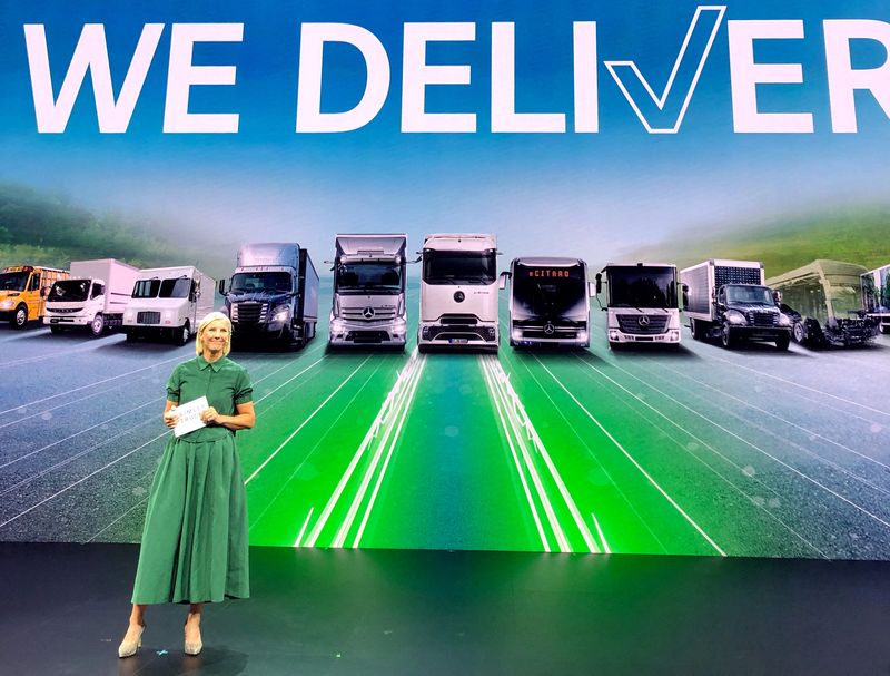 &copy; Reuters. Designated Daimler Truck CEO Karin Radstroem attends the IAA Transportation, one of Europe's biggest commercial vehicle trade fairs, in Hanover, Germany, September 15, 2024.     REUTERS/Ilona Wissenbach