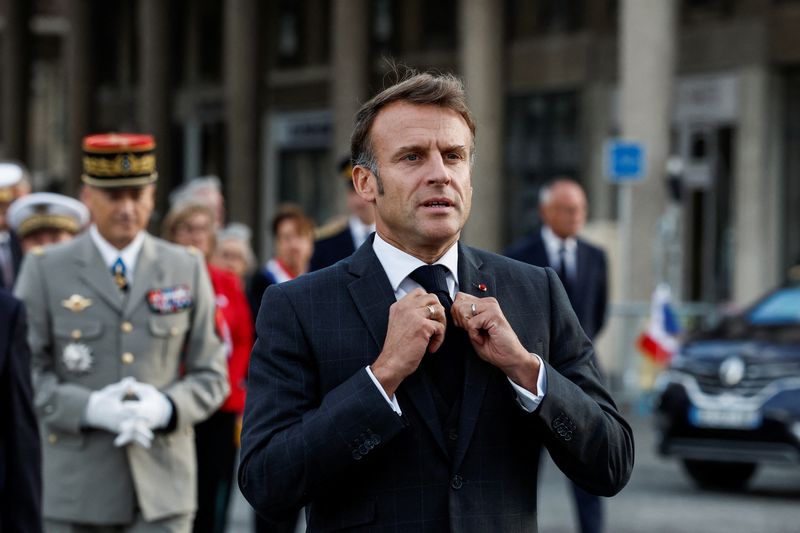 &copy; Reuters. French President Emmanuel Macron attends a ceremony commemorating the 80th anniversary of the liberation of the port city of Le Havre, France, September 12, 2024. REUTERS/Benoit Tessier/Pool/File Photo