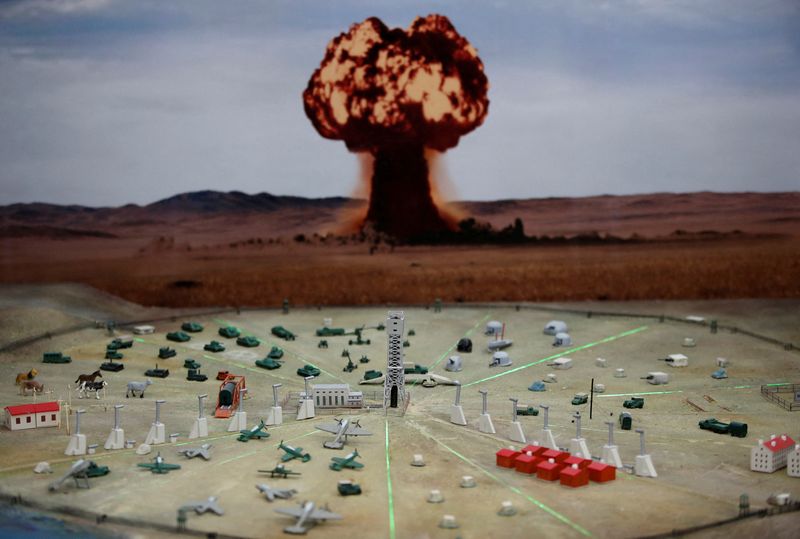 &copy; Reuters. A view shows a model of a nuclear test at the museum of the Semipalatinsk Test Site, one of the main locations for nuclear testing in the Soviet Union, in the town of Kurchatov in the Abai Region, Kazakhstan November 7, 2023. REUTERS/Pavel Mikheyev/File P