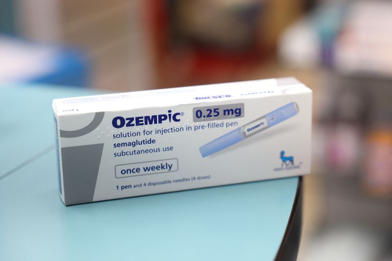 &copy; Reuters. FILE PHOTO: A box of Ozempic made by Novo Nordisk is seen at a pharmacy in London, Britain March 8, 2024. REUTERS/Hollie Adams/File Photo