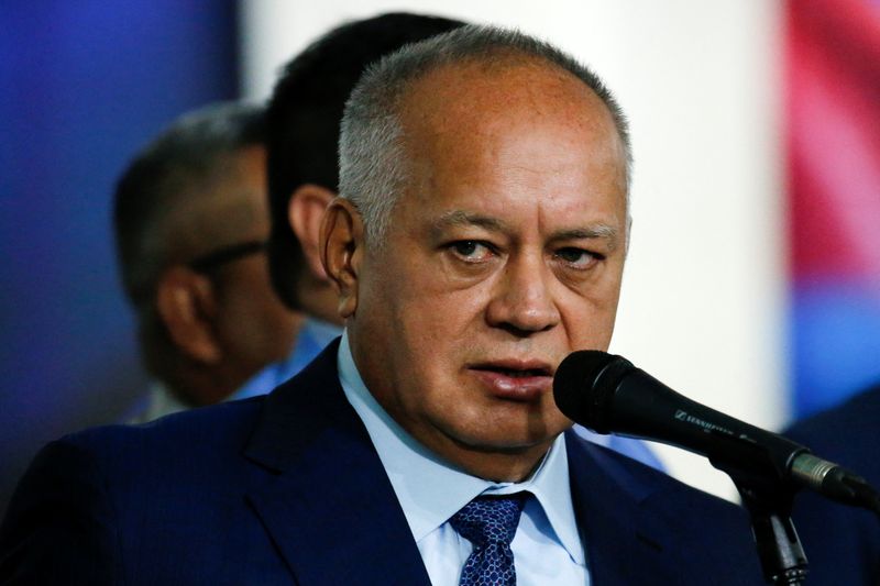 © Reuters. FILE PHOTO: Vice President of the United Socialist Party of Venezuela (PSUV) Diosdado Cabello speaks at the Supreme Court of Justice, in Caracas, Venezuela, August 9, 2024. REUTERS/Leonardo Fernandez Viloria/File Photo