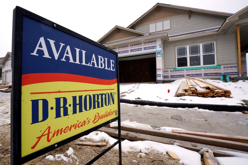 &copy; Reuters. FILE PHOTO: A house built by the D.R. Horton company is seen for sale in Arvada, Colorado January 24, 2017. REUTERS/Rick Wilking/File Photo