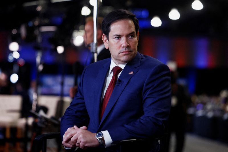 &copy; Reuters. FILE PHOTO: U.S. Senator Marco Rubio (R-FL) looks on, in the spin room, ahead of the debate between Republican presidential nominee and former U.S. President Donald Trump and Democratic presidential nominee and U.S. Vice President Kamala Harris, in Philad