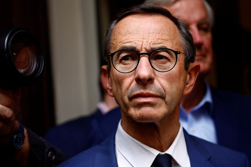 © Reuters. FILE PHOTO: Bruno Retailleau of the French conservative party Les Republicains (The Republicans - LR), France, June 12, 2024. REUTERS/Sarah Meyssonnier/File Photo