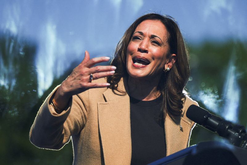 &copy; Reuters. Candidata democrata à Presidência dos EUA, Kamala Harris, durante evento de campanha em New Hampshiren04/09/2024 REUTERS/Brian Snyder