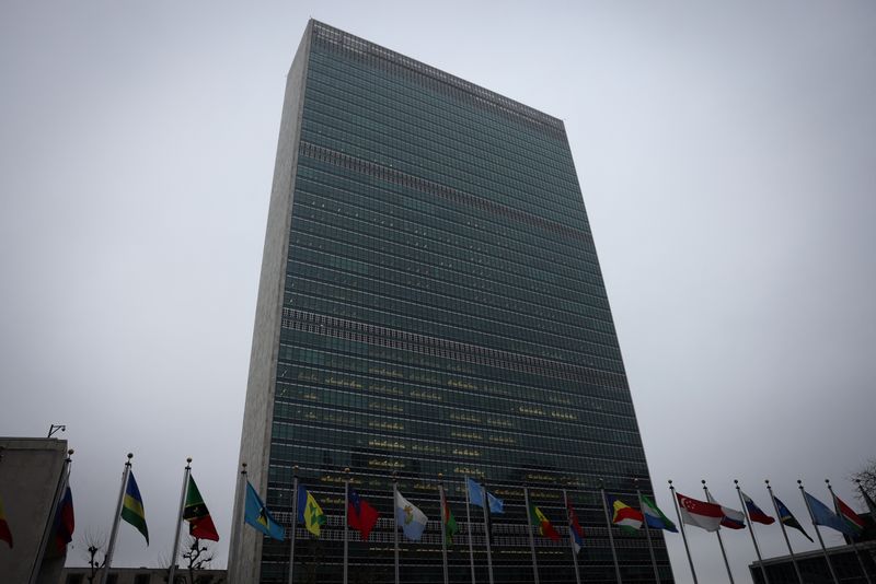 &copy; Reuters. FILE PHOTO: The United Nations building is pictures ahead of a General Assembly  in New York City, New York, U.S., February 23, 2023. REUTERS/Mike Segar/File Photo