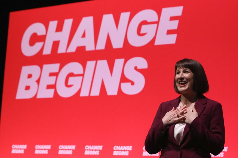 © Reuters. British Chancellor of the Exchequer Rachel Reeves reacts after delivering her keynote speech at Britain's Labour Party's annual conference in Liverpool, Britain, September 23, 2024. REUTERS/Temilade Adelaja