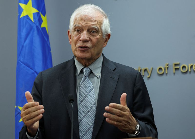 &copy; Reuters. European Union foreign policy chief Josep Borrell attends a press conference with Lebanon's caretaker Foreign Minister Abdallah Bou Habib (not seen) at the Ministry of Foreign Affairs, in Beirut, Lebanon September 12, 2024. REUTERS/Mohamed Azakir/ File Ph