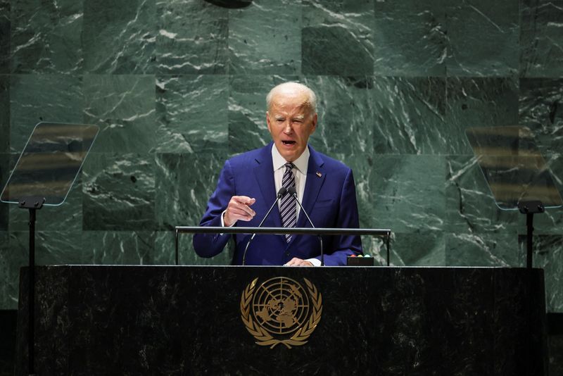 &copy; Reuters. U.S. President Joe Biden addresses the 78th Session of the U.N. General Assembly in New York City, U.S., September 19, 2023.  REUTERS/Mike Segar/File Photo