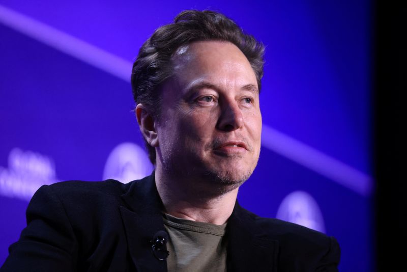 &copy; Reuters. Elon Musk, Chief Executive Officer of SpaceX and Tesla and owner of X looks on during the Milken Conference 2024 Global Conference Sessions at The Beverly Hilton in Beverly Hills, California, U.S., May 6, 2024.  REUTERS/David Swanson/File Photo