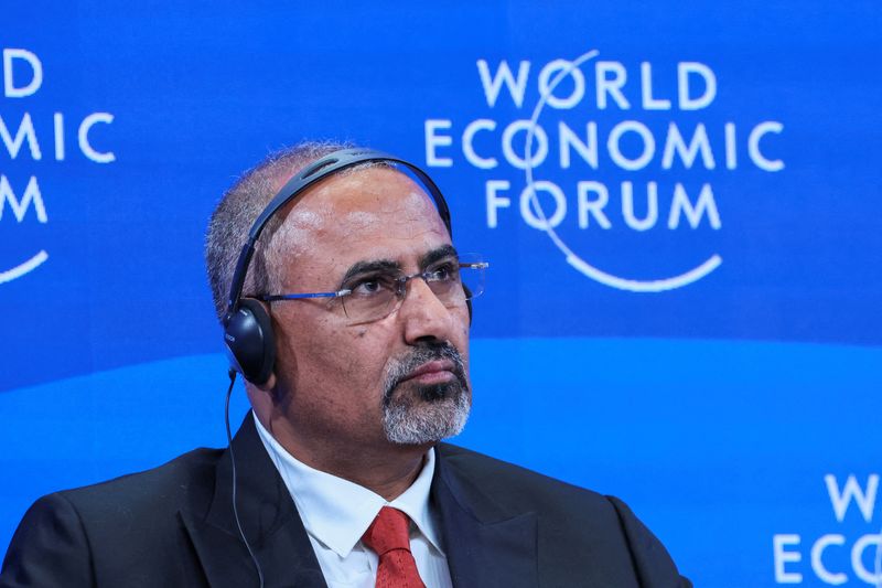 © Reuters. FILE PHOTO: Aidarous Al-Zubaidi, Vice-President of the Presidential Leadership Council of Yemen, attends the 54th annual meeting of the World Economic Forum in Davos, Switzerland, January 17, 2024. REUTERS/Denis Balibouse/File Photo