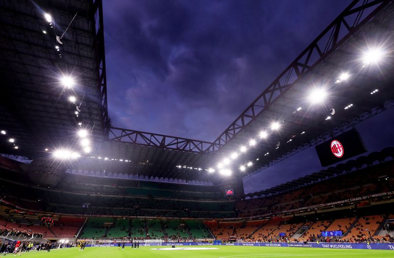 &copy; Reuters. Calcio, Champions League - Milan-Liverpool - San Siro, Milano, Italia, 17 settembre 2024. Vista generale dello stadio prima della partita. REUTERS/Claudia Greco