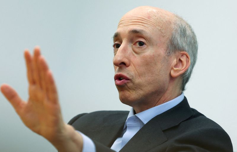 &copy; Reuters. FILE PHOTO: U.S. Securities and Exchange Commission (SEC) Chair Gary Gensler speaks during an interview with Reuters in New York City, U.S., June 5, 2024. REUTERS/Mike Segar/File Photo