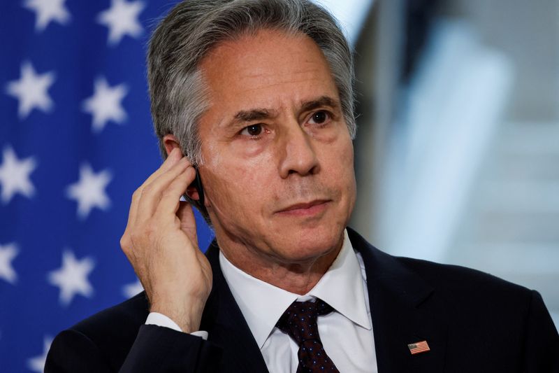 &copy; Reuters. FILE PHOTO: U.S. Secretary of State Antony Blinken attends a joint press conference with Egypt's Foreign Minister Badr Abdelatty (not pictured) in Tahrir Palace in Cairo, Egypt, September 18, 2024. REUTERS/Evelyn Hockstein/Pool/File Photo