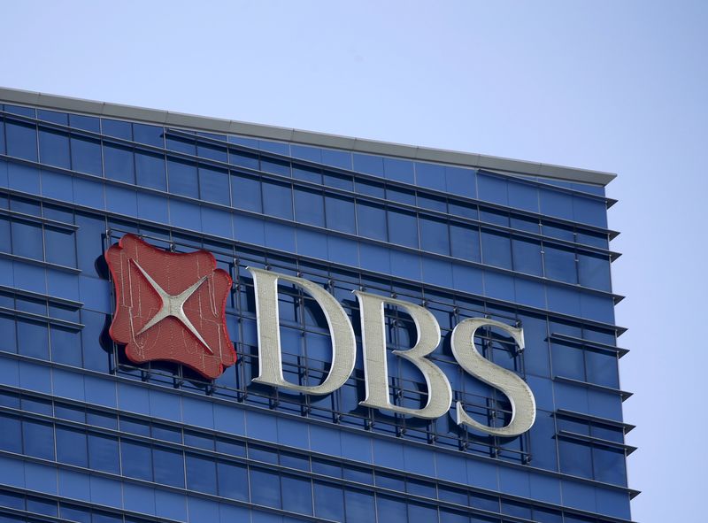 &copy; Reuters. FILE PHOTO: A DBS logo on their office building in Singapore, February 22, 2016. REUTERS/Edgar Su/File photo