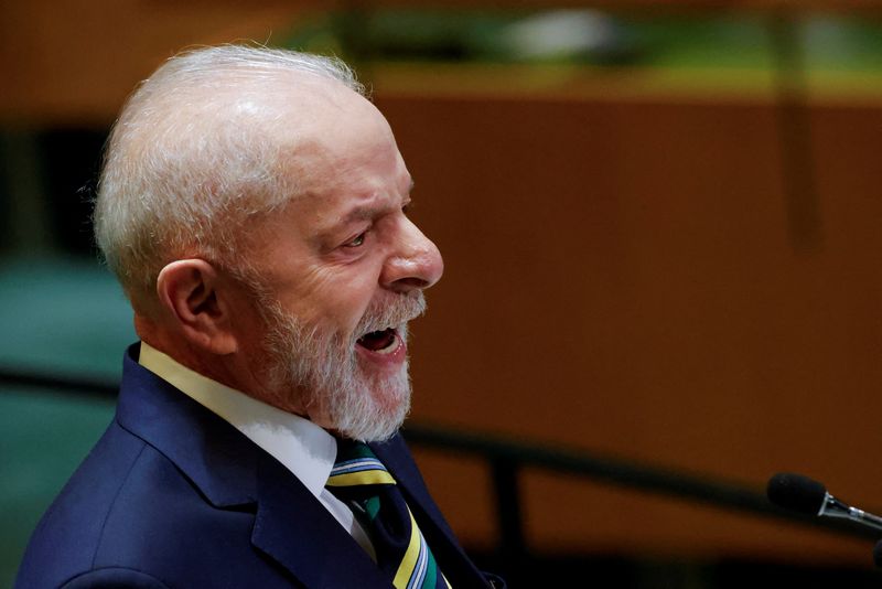 &copy; Reuters. FILE PHOTO: Brazil's President Luiz Inacio Lula da Silva reacts during the 79th United Nations General Assembly at U.N. headquarters in New York, U.S., September 24, 2024.  REUTERS/Brendan McDermid/File Photo