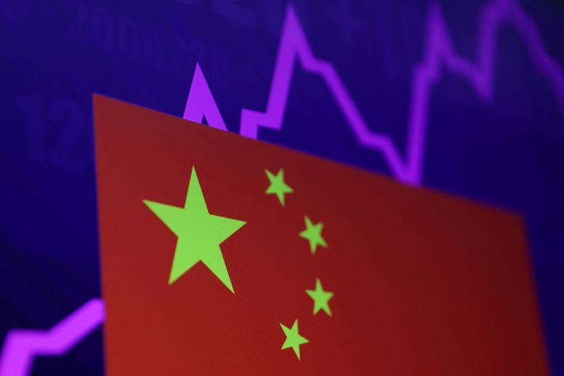 © Reuters. FILE PHOTO: A Chinese flag and a stock graph are seen in this illustration picture taken April 30, 2024. REUTERS/Dado Ruvic/Illustration/File photo