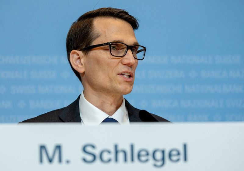 © Reuters. Newly appointed chairman Martin Schlegel attends the rate decision conference of the Swiss National Bank (SNB) in Zurich, Switzerland, September 26, 2024. REUTERS/Denis Balibouse