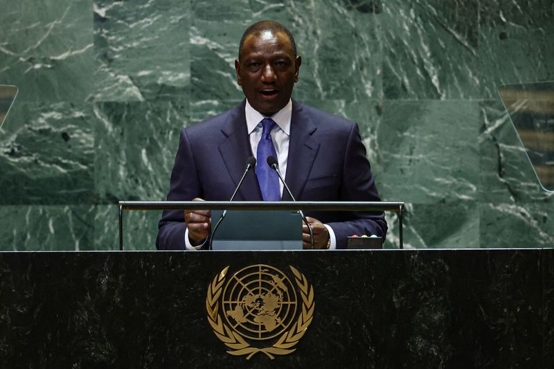 &copy; Reuters. Kenya's President William Ruto addresses the 79th United Nations General Assembly at United Nations headquarters in New York, U.S., September 26, 2024. REUTERS/Brendan McDermid