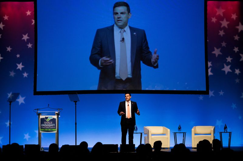 &copy; Reuters. Chief Executive Officer of EQT Corporation Toby Rice speaks during Shale Insight 2024 held by the Marcellus Shale Coalition in Erie, Pennsylvania, U.S., September 26, 2024. REUTERS/Hannah Beier