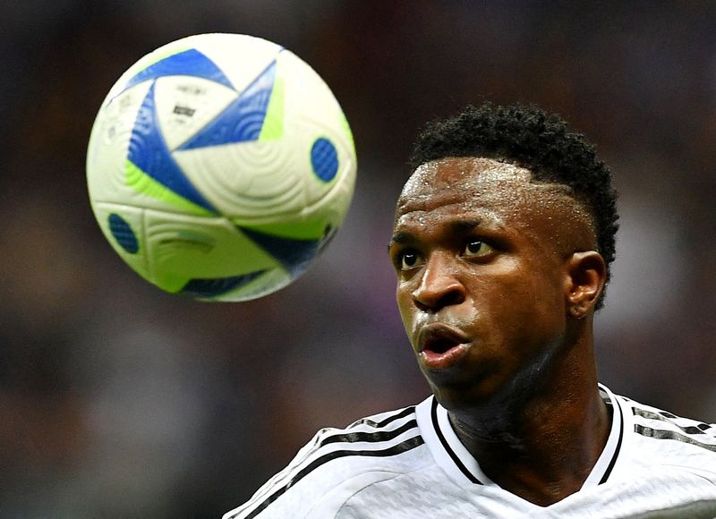 © Reuters. Vinicius Júnior no Estádio Nacional em Varsóvia, Polônia
14/08/2024
REUTERS/Jennifer Lorenzini