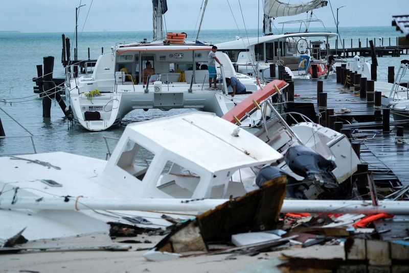 &copy; Reuters. A view shows the damage caused by Tropical Storm Helene in Puerto Juarez, Cancun, Mexico September 25, 2024. REUTERS/Paola Chiomante