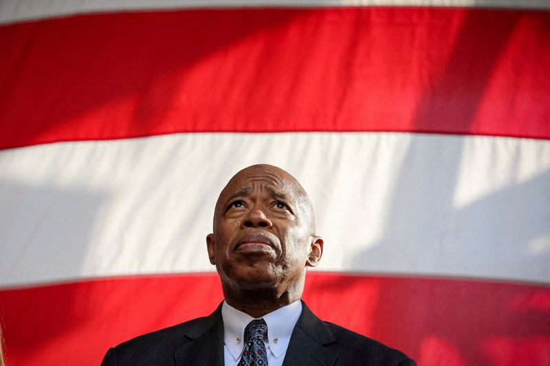 &copy; Reuters. FILE PHOTO: New York City Mayor Eric Adams attends a ceremony in New York City, U.S., November 20, 2023.  REUTERS/Brendan McDermid/File Photo