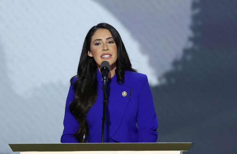 © Reuters. FILE PHOTO: Rep. Anna Paulina Luna (FL) speaks on Day 3 of the Republican National Convention (RNC), at the Fiserv Forum in Milwaukee, Wisconsin, U.S., July 17, 2024. REUTERS/Mike Segar/File Photo