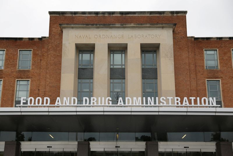 &copy; Reuters. FILE PHOTO: Signage is seen outside of the Food and Drug Administration (FDA) headquarters in White Oak, Maryland, U.S., August 29, 2020. REUTERS/Andrew Kelly/File Photo