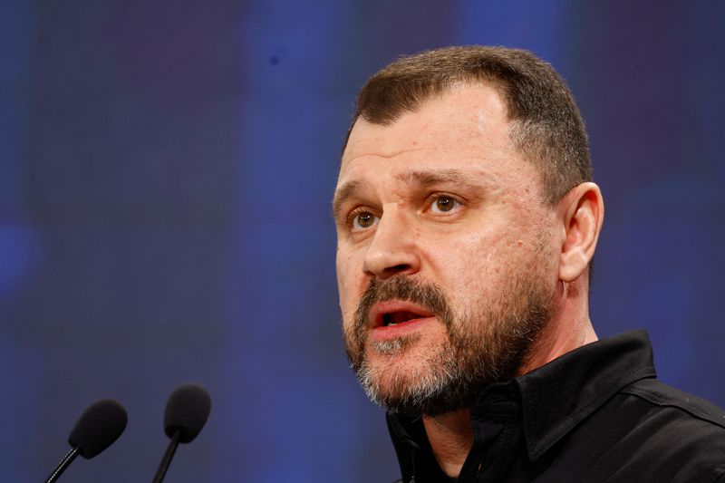 &copy; Reuters. FILE PHOTO: Ukrainian Minister of Internal Affairs Ihor Klymenko attends 'Ukraine. Year 2024' conference, amid Russia's attack on Ukraine, in Kyiv, Ukraine February 25, 2024. REUTERS/Valentyn Ogirenko/File Photo