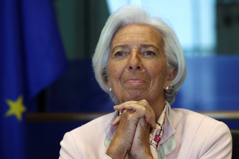 &copy; Reuters. FILE PHOTO: European Central Bank President Christine Lagarde looks on as she attends the European Parliament's Committee on Economic and Monetary Affairs, at the European Parliament, in Brussels, Belgium September 25, 2023. REUTERS/Yves Herman/File Photo