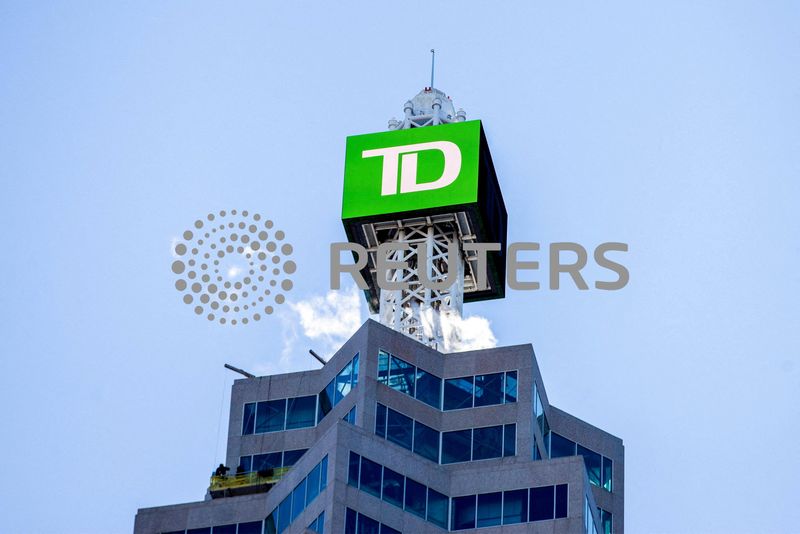 &copy; Reuters. FILE PHOTO: A sign for TD Canada Trust in Toronto, Ontario, Canada December 13, 2021. REUTERS/Carlos Osorio/File Photo