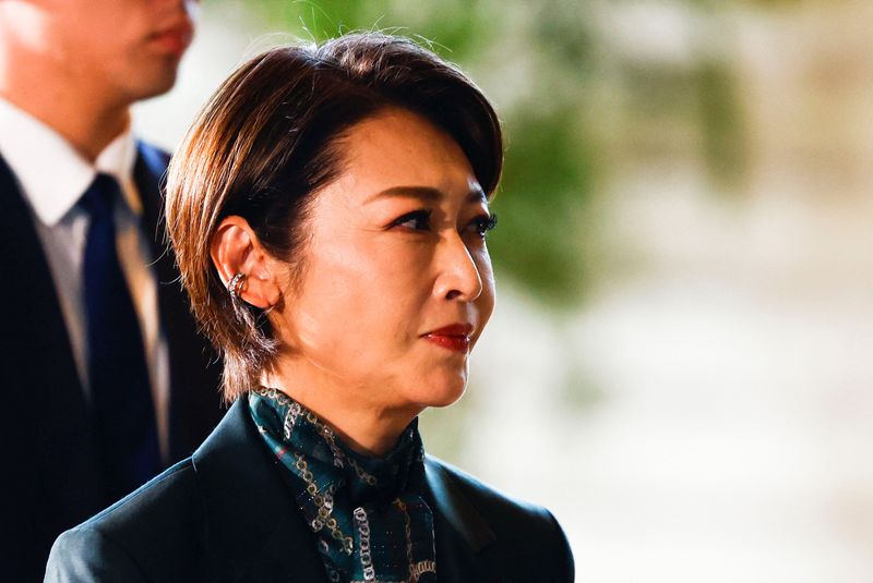 &copy; Reuters. Japan's Minister for policies related to children Junko Mihara arrives at Prime Minister Shigeru Ishiba's official residence in Tokyo, Japan October 1, 2024. REUTERS/Issei Kato