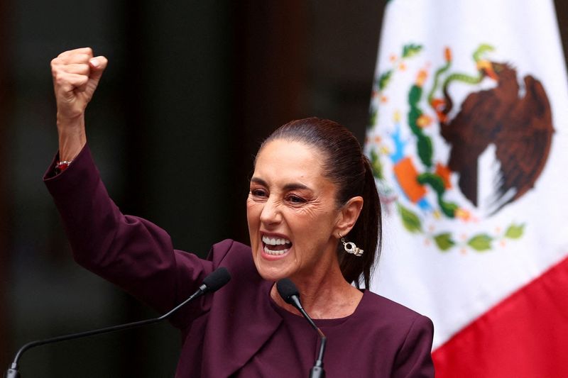 &copy; Reuters. FILE PHOTO: Mexico's President-elect Claudia Sheinbaum in Mexico City, Mexico, Sept. 25, 2024 REUTERS/Raquel Cunha/File Photo