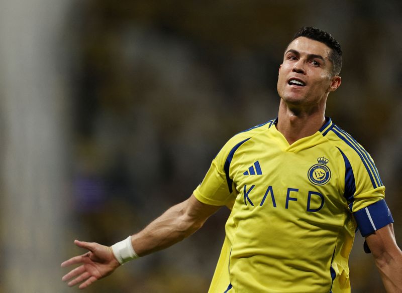 &copy; Reuters. Cristiano Ronaldo durante partida do Al Nassr contra o Al Rayyan pela Liga dos Campeões da Ásian30/09/2024 REUTERS/Hamad I Mohammed